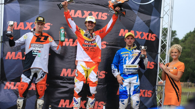 Matīss Karro uz augstākā pakāpiena
Foto: Bavo Swijgers (Wilvo Forkrent KTM)