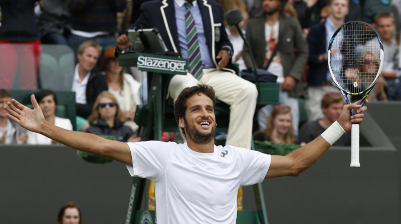 Felisiano Lopess Vimbldonā ceturtdaļfinālā bijis 2005., 2008. un 2011. gadā. Vai būs arī 2014. gadā?
Foto: AP/Scanpix