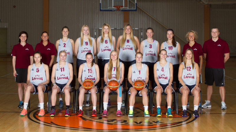 Latvijas U18 meiteņu izlase.
Foto: Reinis Oliņš