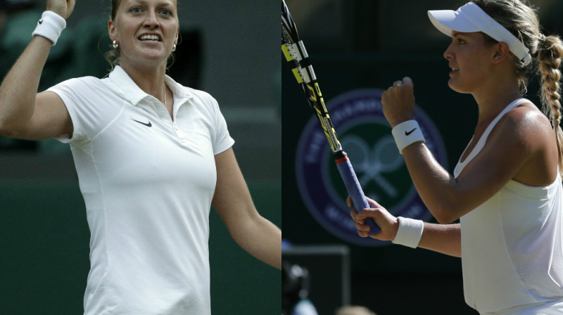 Petra Kvitova un Juženija Bušāra šodien noskaidros Vimbldonas titula ieguvēju
Foto: AFP/Scanpix