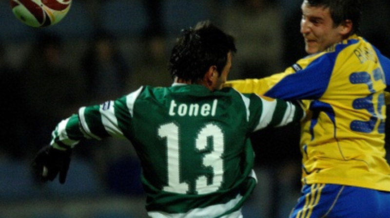 Andrejs Butriks UEFA Eiropas līgas grupu turnīrā pret Lisabonas "Sporting"
Foto: Romāns Kokšarovs, Sporta Avīze, f64