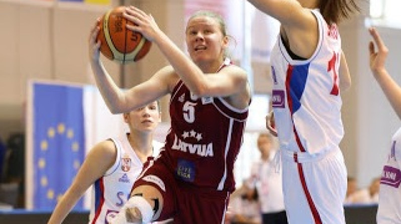 Ance Aizsila: 10 punktu Latvijas U20 izlases spēlē ar Serbijas izlasi.
Foto: Jānis Avotnieks