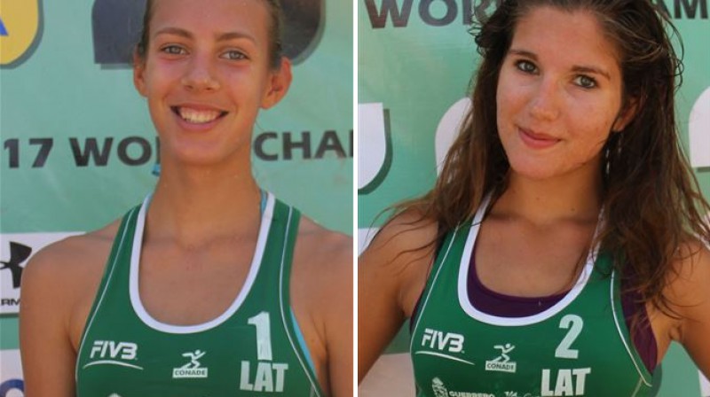 Latvijas duets Tīna Laura Graudiņa (16) un Linda Elizabete Gramberga (14) 
Foto: fivb.org