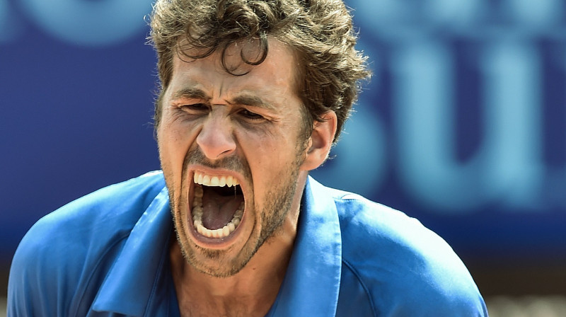 Robina Hāses sajūsma par uzvaru pret Mihailu Južniju bija ļoti liela un skaļa
Foto: AP/Scanpix