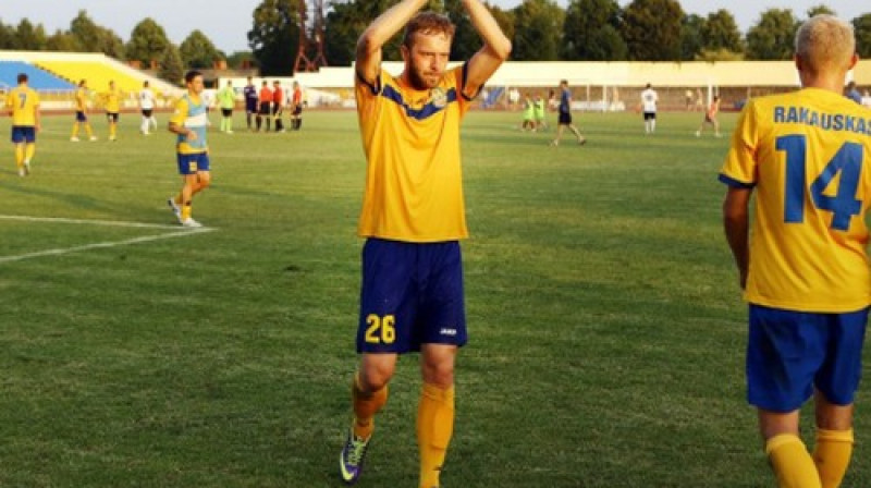 Antons Jemeļins (nr. 26) komandas pamatsastāvā bija vienīgais leģionārs
Foto: FK "Atlantas"