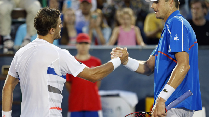 Stīvs Džonsons un Džons Isners
Foto: USA Today Sports/Scanpix
