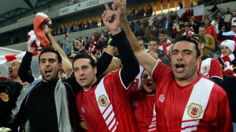 Gibraltāra futbolisti - tikko uzņemti UEFA saimē un jau rezultatīvākie
Foto:AFP/Scanpix