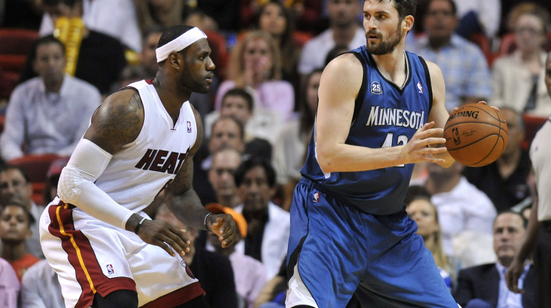 Lebrons Džeimss un Kevins Lavs turpmāk spēlēs kopā - Klīvlendā
Foto: USA Today Sports/Scanpix