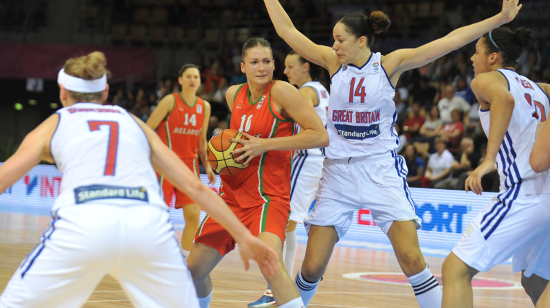 Centra spēlētāja Anastasija Veremejenka ir Baltkrievijas basketbola dārgakmens
Foto: AP/Scanpix