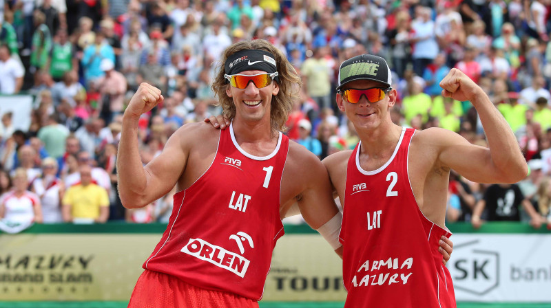 Aleksandrs Samoilovs un Jānis Šmēdiņš
Foto: fivb.org