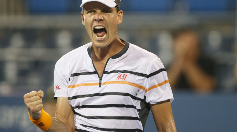 Tomāšs Berdihs sajūsmā par iekļūšanu ceturtdaļfinālā
Foto: USA Today Sports/Scanpix