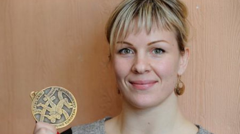 Laura Skujiņa ar Eiropas bronzu
Foto: Romāns Kokšarovs, Sporta Avīze, F64