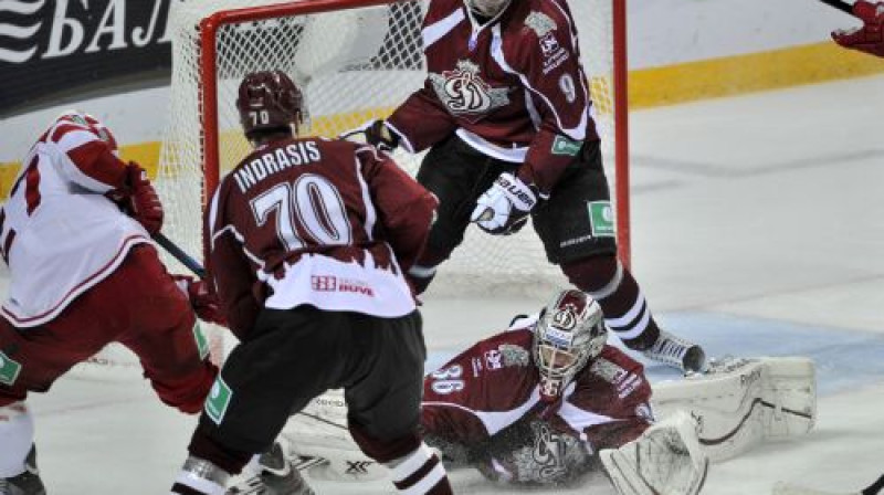 Jakubs Sedlāčeks ir starp Kontinentālās hokeja līgas labākajiem vārtsargiem
Foto: Romāns Kokšarovs, Sporta Avīze, f64