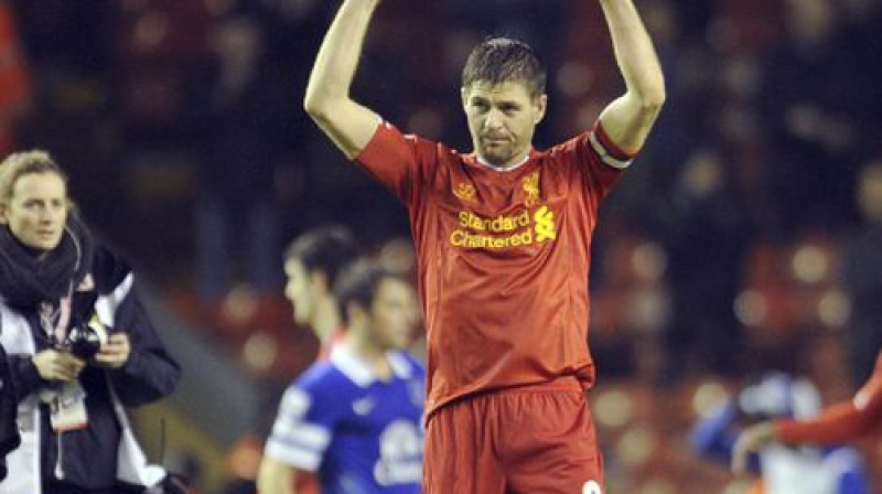Stīvens Džerārds pēc iepriekšējā Liverpūles derbija
Foto: AP/Scanpix
