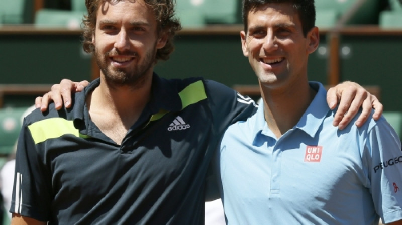 Ernests Gulbis un Novaks Džokovičs
Foto: AFP/Scanpix