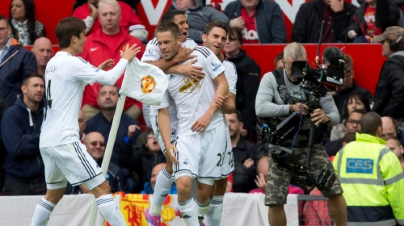 Gilvi Sīgurdsons nupat guvis uzvaras vārtus pret "Manchester United"
Foto: AP/Scanpix