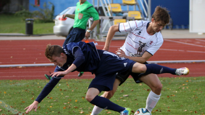 Moments no spēles starp FK "Ogre" un FK "1625 Liepāja"
Foto: Ritvars Raits