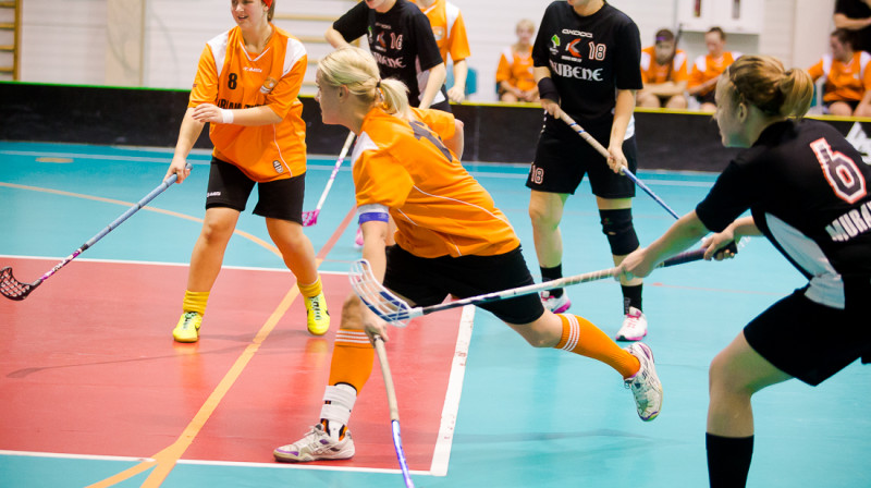 Moments no spēles starp "Rubene-1" un "Irlava/Tukums"
Foto: Raivo Sarelainens, floorball.lv
