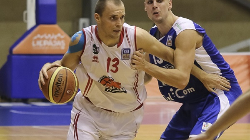 Lauris Blaus ("Liepāja/Triobet"): 20 punktu un 12 atlēkušās bumbas BBL spēlē.
Foto: Ģirts Gertsons