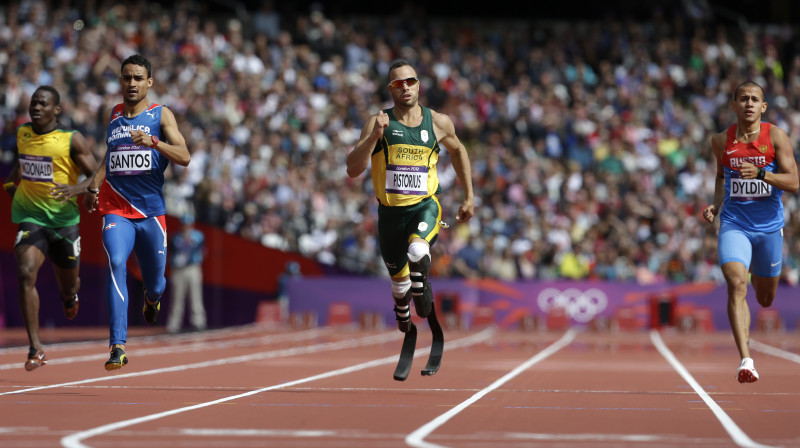 Oskars Pistoriuss olimpiskajās spēlēs 2012 
Foto: AP / Scanpix