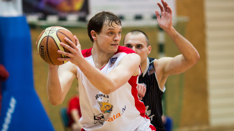 Pāvels Veselovs un BK "Jēkabpils" pret "Liepājas/Triobet": piektais duelis sezonā.
Foto: bkjekabpils.lv
