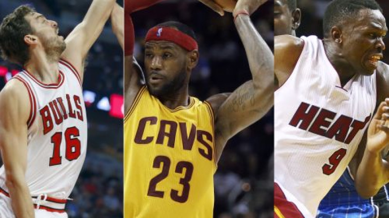 Pau Gazols, Lebrons Džeimss un Luols Dengs
Foto: AP/Scanpix