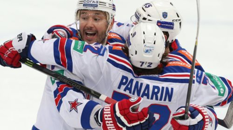 Sanktpēterburgas SKA uzbrukuma līderis ir Iļja Kovaļčuks, bet viņam uz papēžiem min Artēmijs Panarins
Foto: ITAR-TASS/Scanpix