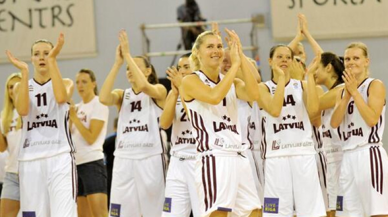 Latvijas sieviešu valstsvienība: Eiropas čempionāta finālturīrā sestais starts pēc kārtas.
Foto: basket.lv