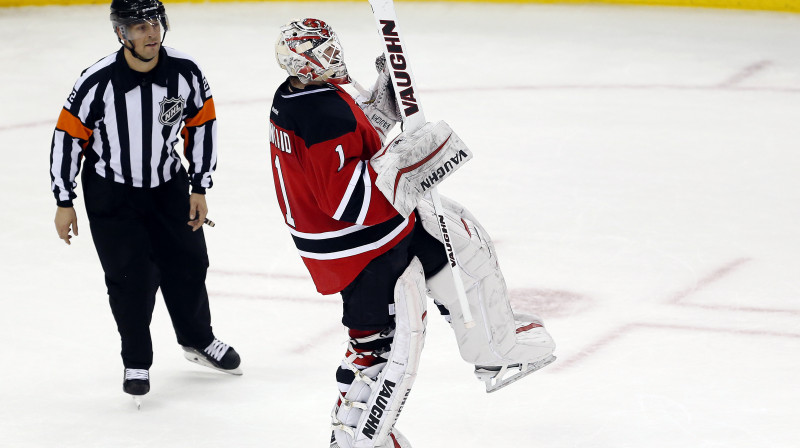 Kīts Kinkeids pēc pirmās uzvaras NHL karjerā 
Foto: AP/Scanpix