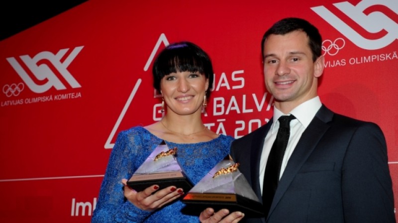 Anastasija Grigorjeva un Martins Dukurs 
Foto: Zigismunds Zālmanis, olimpiade.lv