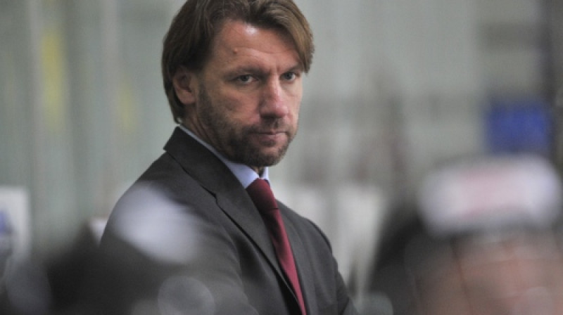 "Rīgas" galvenais treneris Ronalds Ozoliņš
Foto: Romāns Kokšarovs/F64