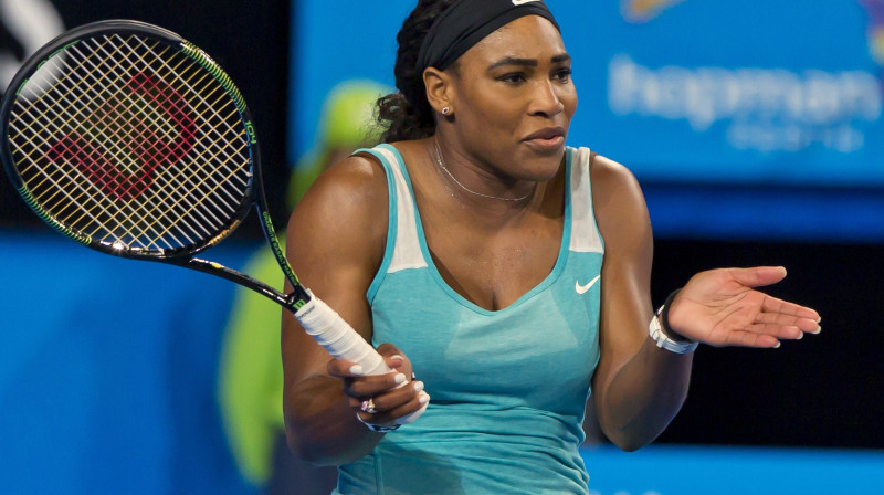 Serēna Viljamsa neizpratē par savu sniegumu mača ievadā
Foto: AFP/Scanpix