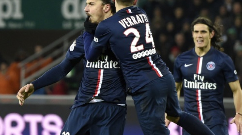 Zlatans Ibrahimovičs svin vārtu guvumu
Foto: AFP/Scanpix