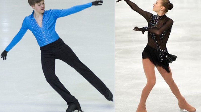 Deniss Vasiļjevs un Angelīna Kučvaļska
Foto: Foto: eyof2015.org / Edea Skates