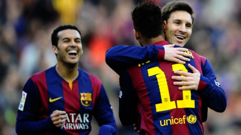 Lionels Mesi 300 "La Liga" spēlēs guvis 269 vārtus un izdarījis 106 rezultatīvas piespēles
Foto: AP/Scanpix