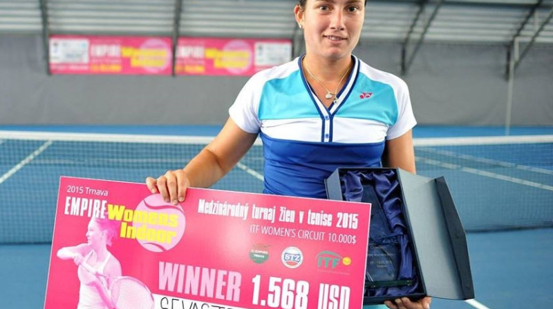 Anastasija Sevastova, otro reizi uzvarot Trnavas ITF turnīrā
Foto: TC EMPIRE Trnava/Facebook