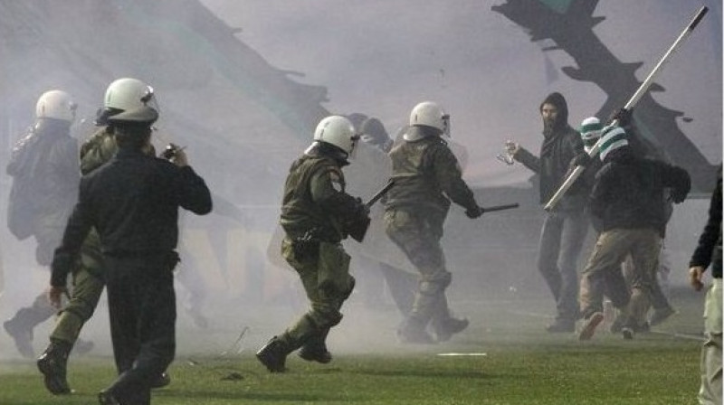 Skats laukumā pirms "Panathinaikos" un "Olympiacos" dueļa
Foto: TT News Agency/Scanpix