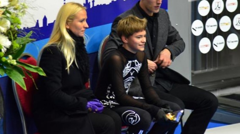 Trenere Ingrīda Snieskiene un Deniss Vasiļjevs
Foto: Ia Remmel / absoluteskating.com