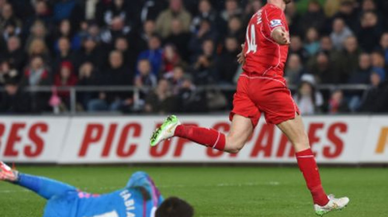 Džordans Hendersons pēc vārtu guvuma
Foto: AFP/Scanpix