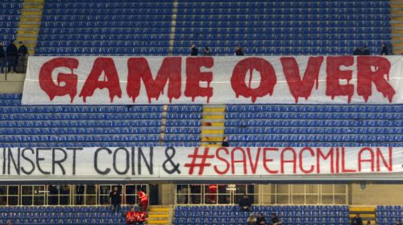 "Milan" līdzjutēju uzsaukums
Foto: LaPresse/Spada/Scanpix