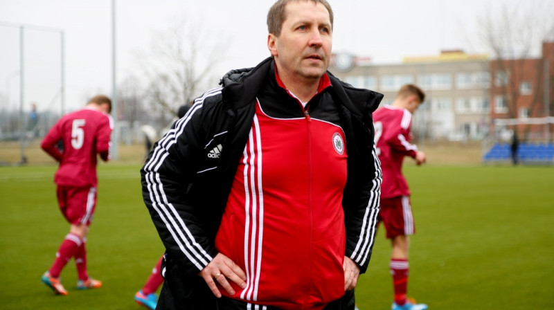 Latvijas U19 izlases galvenais treneris Vladimirs Babičevs. 
Foto: LFF