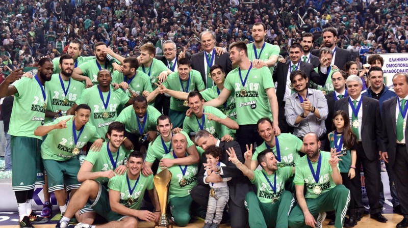"Panathinaikos" basketbolisti Grieķijas kausu izcīnīja 16. reizi
Foto: paobc.gr