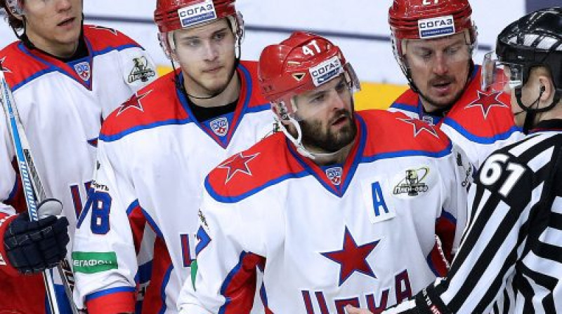 Līdz šim šīs sezonas Gagarina kausā visās sērijās uzvarēja rangā augstāk esošas komandas. Vai Maskavas CSKA izdosies turpināt šo tradīciju?
Foto: TASS/Scanpix