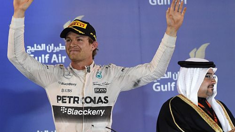 Rosbergs uz pjedestāla Bahreinā
Foto: AFP/Scanpix