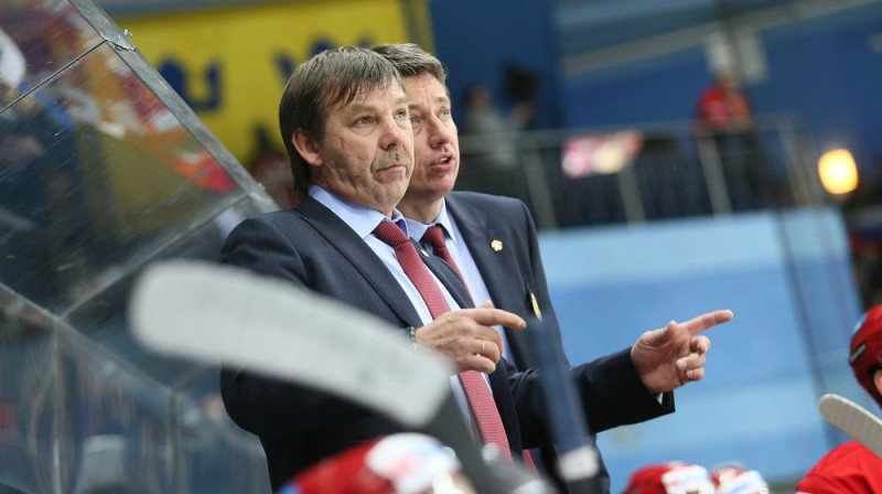 Oļegs Znaroks un Harijs Vītoliņš vada pasaules čempionus
Foto: fhr.ru