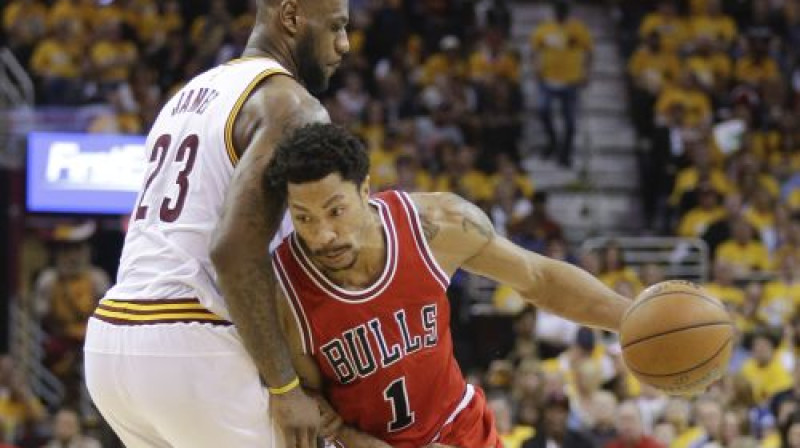 Ne Lebrons Džeimss, ne visa "Cavaliers" aizsardzība šonakt Deriku Rouzu un Čikāgu neapturēja
Foto: AP/Scanpix