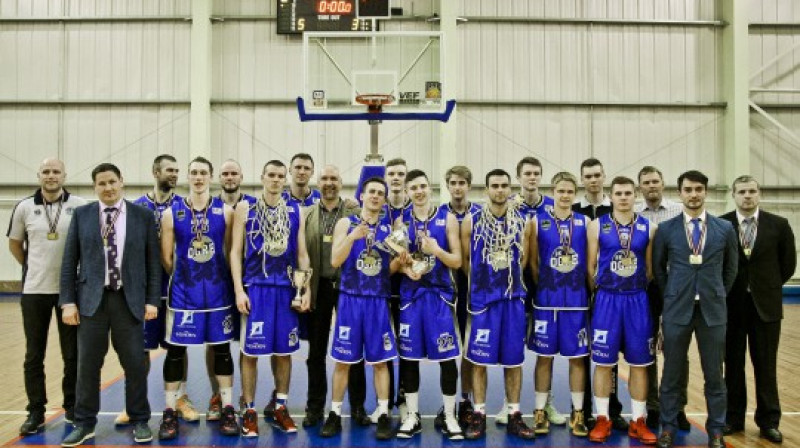 BK "Ogre" - LBL2 uzvarētāji 2015./2016.gada sezonā debitēs Aldaris LBL.
Foto: Kristaps Vucens