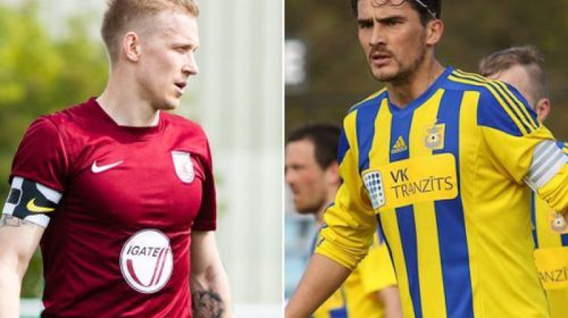 Gints Freimanis pret Ģirtu Karlsonu
Foto: Māris Greidāns/Mārtiņš Sīlis/Futbola Virslīga
