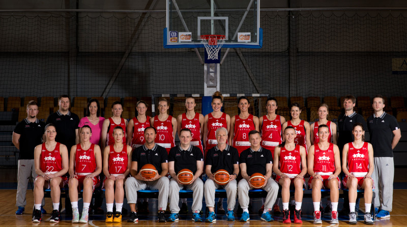 Latvijas sieviešu valstsvienība: pirmā pārbaudes spēle savā laukumā.
Foto: Renārs Koris