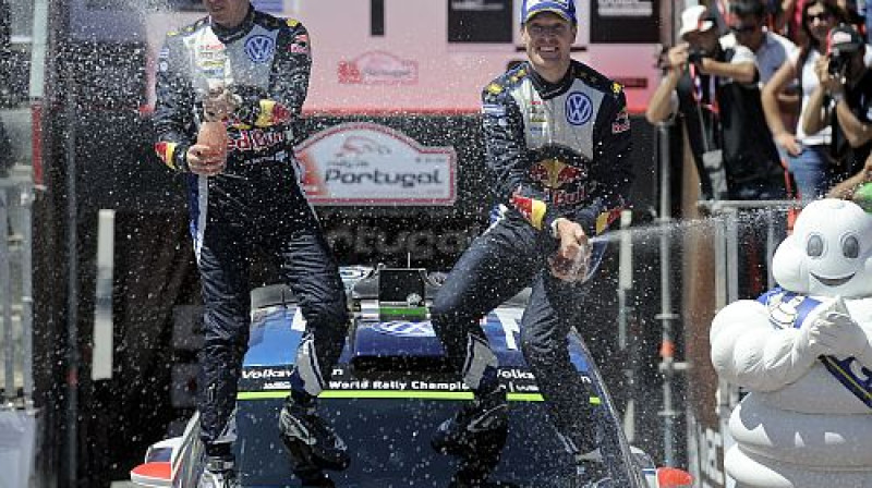 Latvalas ekipāža svin uzvaru "Rally de Portugal"
Foto: TT NYHETSBYRÅ/Scanpix